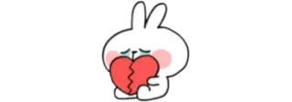 😢 coniglio, triste, cuore spezzato, crepacuore, piangere, in lacrime whatsapp sticker