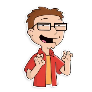 😛 Steve Smith American Dad! Мультфильм, Очки, Смешной, Мальчик, Анимированный, Юмор whatsapp sticker
