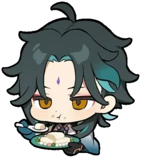 🍛 Xiao Genshin Impact Anime, Chibi, Videogame, Schattig, Xiao, Genshin Impact telegram sticker