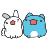😦 кот, заяц, милый, стикер, мультфильм, животные whatsapp sticker