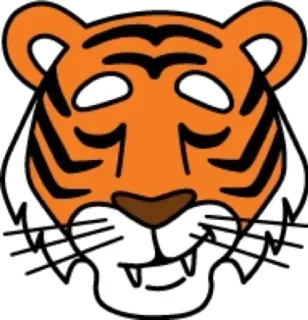 😌 tigre, animale, cartone animato, felino selvatico, gatto, illustrazione whatsapp sticker