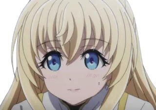 😣 anime, girl, blonde, goblin slayer telegram sticker