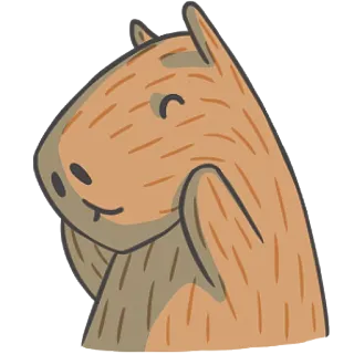😙 capybara, animal, rodent, cute, sticker telegram sticker
