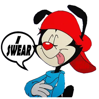 👨‍⚖️ I SWEAR cartoon, speech bubble, swear, yakko telegram sticker