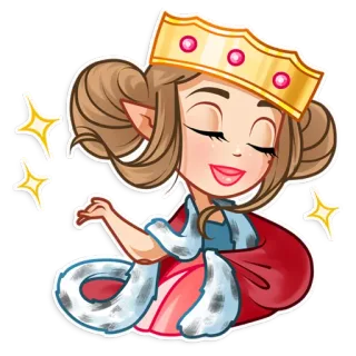 👑 princesa, corona, elfo, fantasía, realeza, cuento de hadas whatsapp sticker