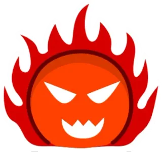 😡 arrabbiato, fuoco, emoji, fiamme, caldo, cartone animato, illustrazione telegram sticker