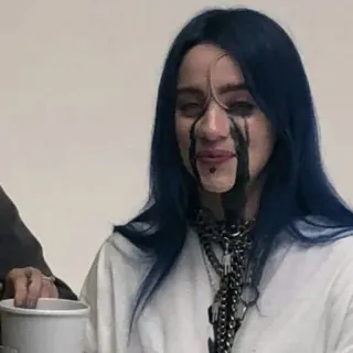 🙂 Billie Eilish Billie Eilish, singer, crying, sad, artist, music telegram sticker