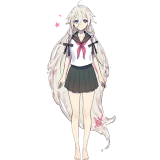 😗 アニメ 女の子, セーラー服, ロングヘア, イラスト, 漫画 telegram sticker