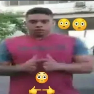 😳 emojis, pointing fingers, person whatsapp sticker