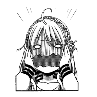 😨 Anime, Manga, Choqué, Surpris, Expression, Fille whatsapp sticker