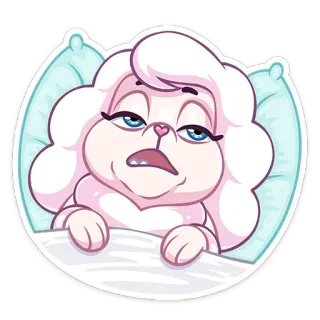 🤤 сонный, мультяшный, животное, собака, кровать, подушка, уставший, милый whatsapp sticker