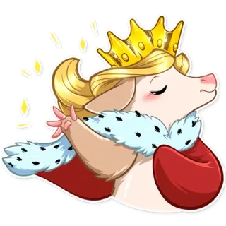 👸 chuột lang, vua, vương miện, thú cưng, động vật, hoàng gia, dễ thương telegram sticker