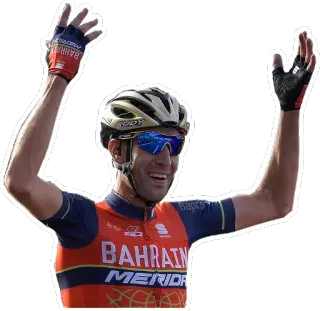 ✌ BAHRAIN MERIDA 自行车手, 赢家, 体育, 庆祝, 巴林-美利达 telegram sticker