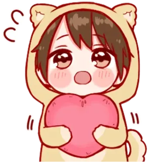 🥺 Anime, Trái tim, Kawaii, Dễ thương, Chó, Người telegram sticker