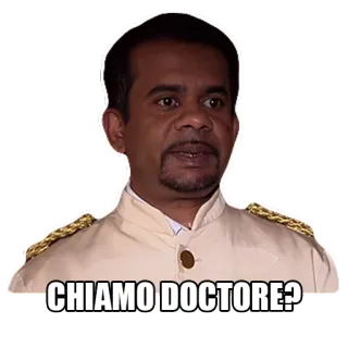 💉 CHIAMO DOCTORE? итальянский, текст, врач, вопрос, мужчина whatsapp sticker