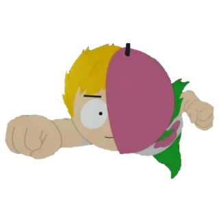 🍇 Butters Stotch cartoon, south park, butters, flying, costume telegram sticker