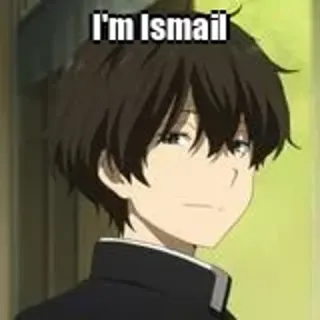 🤔 I'm Ismail Anime, Garçon, Portrait, Texte whatsapp sticker