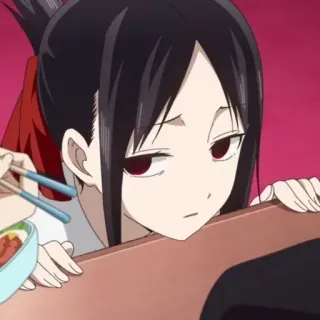 🩸 Kaguya Shinomiya Kaguya-sama: Love Is War anime, kaguya-sama, love is war, kaguya shinomiya, eating, lunch telegram sticker