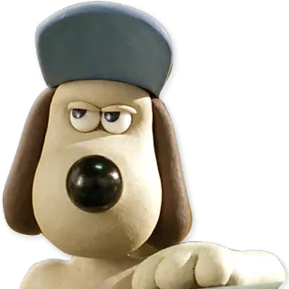 😠 Gromit Wallace & Gromit dog, cartoon, claymation, animal, animated telegram sticker