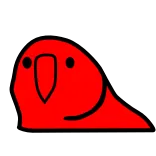🐦 オウム, 赤, 鳥, 動物, ステッカー, 漫画 telegram sticker
