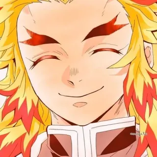 😊 Kyojuro Rengoku Demon Slayer Аниме, Улыбка, Огонь, Клинок, рассекающий демонов, Ренгоку telegram sticker