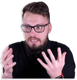 👀 Mann, Bart, Brille, verwirrt, Ausdruck, Person, Geste whatsapp sticker