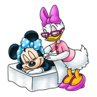 👩 Minnie Mouse Minnie Mouse, Daisy Duck, Disney, cartoon, friendship, massage, relaxation whatsapp sticker