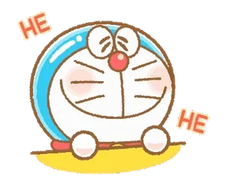 🥇 Doraemon HE HE ドラえもん, アニメ, 漫画, マンガ, ロボット猫, 幸せ, 笑う telegram sticker