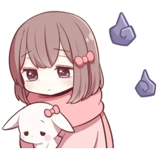 🌟 lindo, anime, chica, triste, kawaii, chibi, dibujos animados telegram sticker