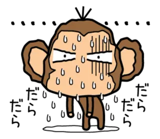 🐵 ลิง, เหงื่อออก, การ์ตูน, สัตว์ telegram sticker