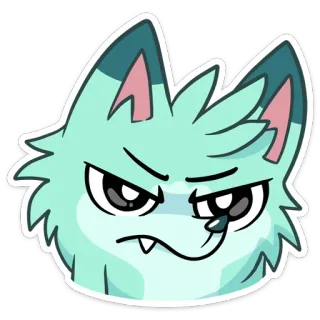 😡 dibujo animado, lobo, animal, lindo, pegatina, enojado, peludo telegram sticker