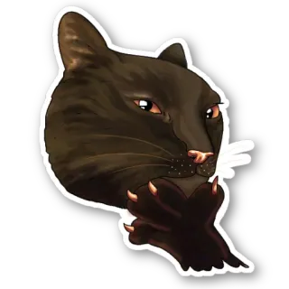 🤔 mèo, động vật, thú cưng, nhãn dán, mèo đen, dễ thương telegram sticker