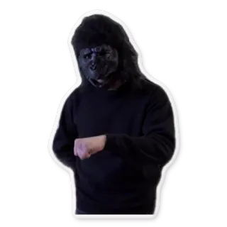 🤛 gorila, máscara, disfraz, animal, hombre telegram sticker