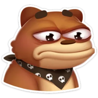☹️ мультик, медведь, животное, череп, бандана whatsapp sticker