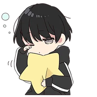 😴 Animé, Dessin animé, Mignon, Triste, Étoile, Endormi telegram sticker