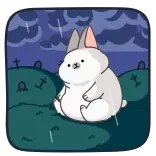 😔 Hase, Häschen, Friedhof, Regen, süß, Cartoon telegram sticker