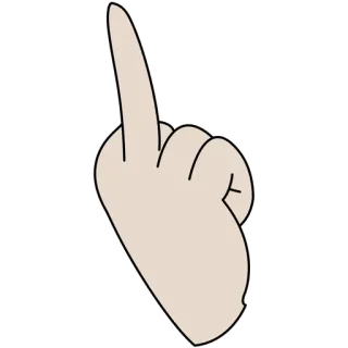 👎 dedo corazón, ofensivo, gesto, mano telegram sticker