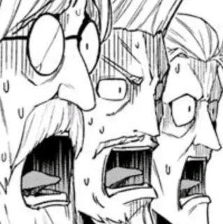 😧 chocado, surpreso, assustado, anime, mangá, homens, rostos telegram sticker