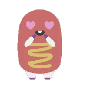 😍 еда, хот-дог, любовь, мультфильм, милый telegram sticker