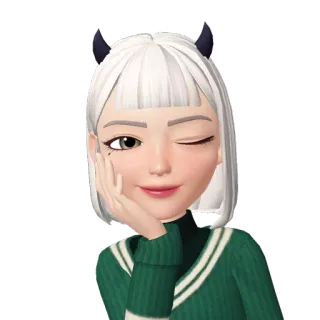 🤤 Avatar, Weiblich, Zwinkern, Mädchen, Cartoon, Dämonisch whatsapp sticker