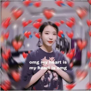 💘 IU omg my heart is
my heart is omg IU, K-Pop, cuore, amore, fan telegram sticker