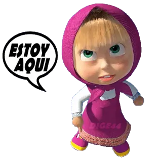 🙋‍♀️ Masha Masha and the Bear ESTOY AQUI Dibujo animado, Chica, Enojada, Español, Divertido telegram sticker