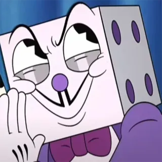 🤫 King Dice Cuphead Cartoon, Cuphead, King Dice, Bösewicht, Würfel, Figur, animiert telegram sticker