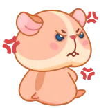 😒 hamster, angry, cute, animal, cartoon telegram sticker