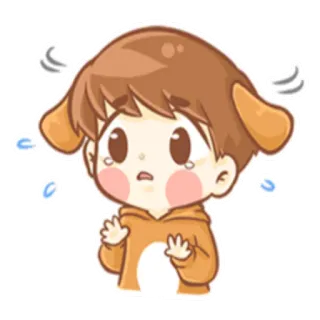 😧 Anime, Menino, Triste, Chorando, Fofo, Kawaii, Filhote, Cachorro telegram sticker