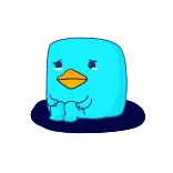 😭 oiseau bleu, mignon, triste, pixel art, dessin animé telegram sticker