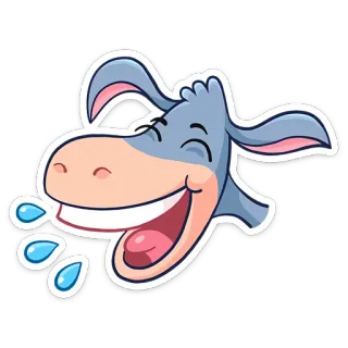 😂 ロバ, 笑い, 動物, 漫画, かわいい, 幸せ, 面白い telegram sticker