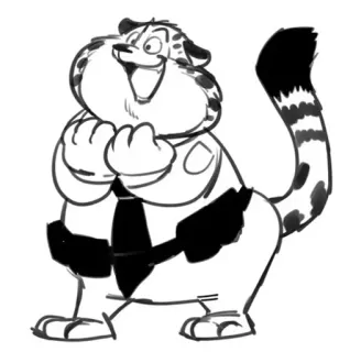 😲 cat, police, officer, cartoon, animal, tie telegram sticker