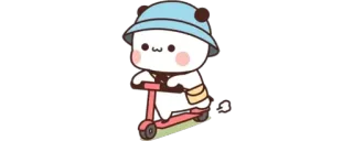 🔰 panda, scooter, cute, kawaii, animal, cartoon telegram sticker