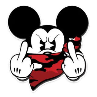 🖕 Mickey Mouse cartoon, mouse, middle finger, offensive, disney, angry telegram sticker